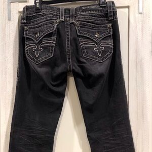 Rock Revival Black Women's Embroidered Back Pocket Jeans